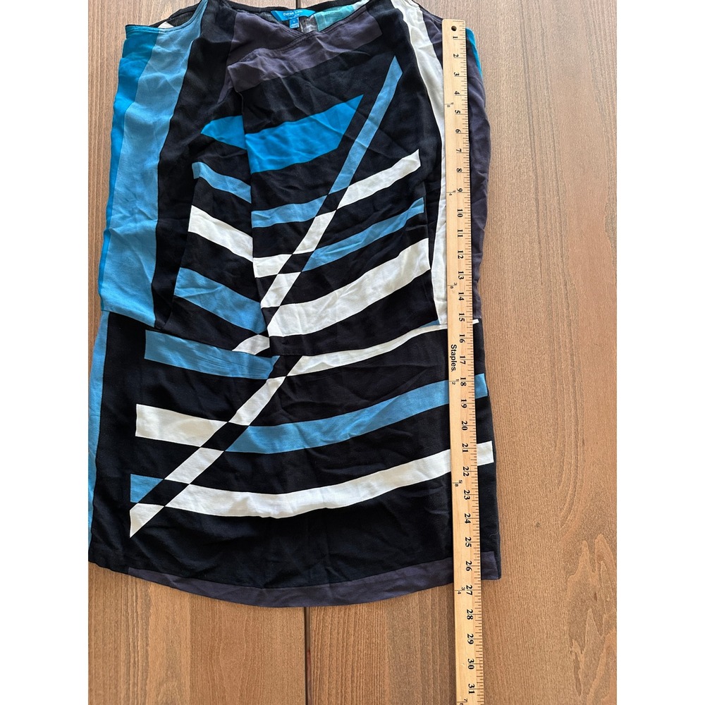 Derek Lam for DesigNation Womens Blue Geometric Abstract Cami Top Large - Picture 3 of 7